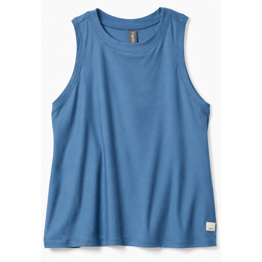 Vuori Energy Tank Women Large Slate Blue Performance Activewear Sleeveless Top